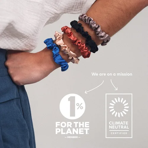 Vista 7 de RobeCurls Coleteros de satén, lindos lazos para el cabello para mujeres y niñas, accesorios para el cabello rizado, paquete de 5 (multicolor)