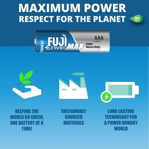 Vista 4 de Baterías Fuji Enviromax AA extra resistentes (20 unidades)