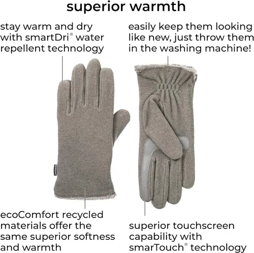 Vista 2 de isotoner womens Stretch Fleece Gloves With Microluxe Lining and Smart Touch TechnologyCold Weather Gloves
