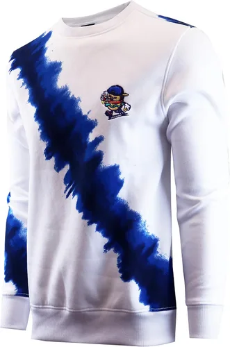 Vista 13 de Screenshot - Sudadera de forro polar con cuello redondo para hombre, estilo urbano de hip hop, sin botones F11080-neón