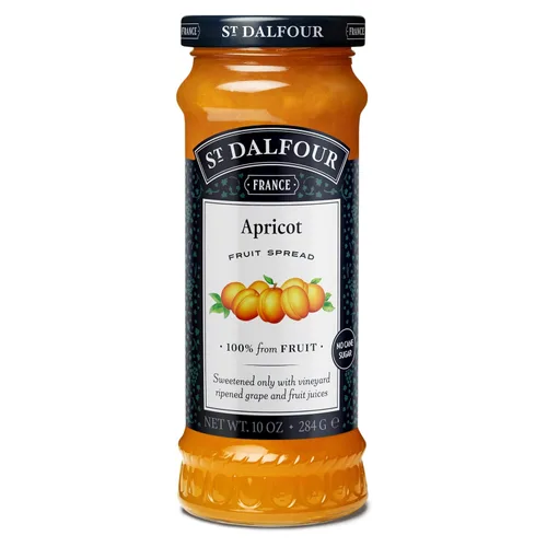 St. Dalfour Mermelada de Albaricoque - 10 oz - 100% de Fruta, Sin Ingredientes Artificiales, Sin OGM, Sin Azúcares de Caña, Completamente Natural,
