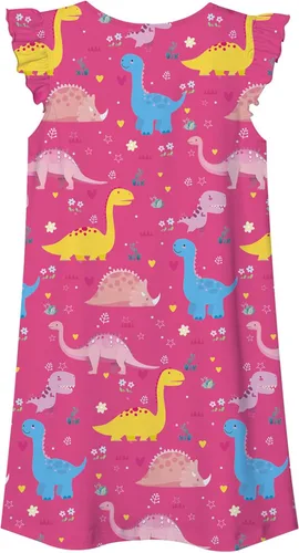 Vista 2 de uideazone Camisones para niñas, con mangas con vuelo, vestido de pijama con estampado 3D de princesa, talla 5-12