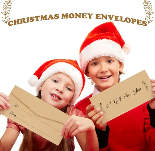 Vista 6 de Paquete de 200 sobres de dinero para efectivo, soporte para tarjetas de dinero de 2.9 x 6.5 pulgadas, pequeños sobres de papel kraft para moneda