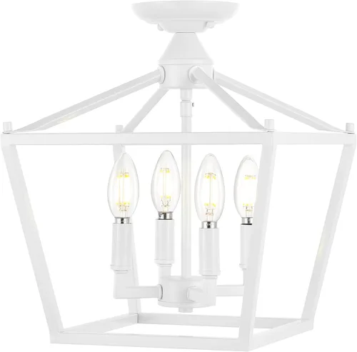 Vista 10 de JONATHAN Y JYL7610G - Linterna mini de las llanuras de 12" con 4 luces, de hierro, moderna, estilo granja, LED, de montaje empotrado, para oficina