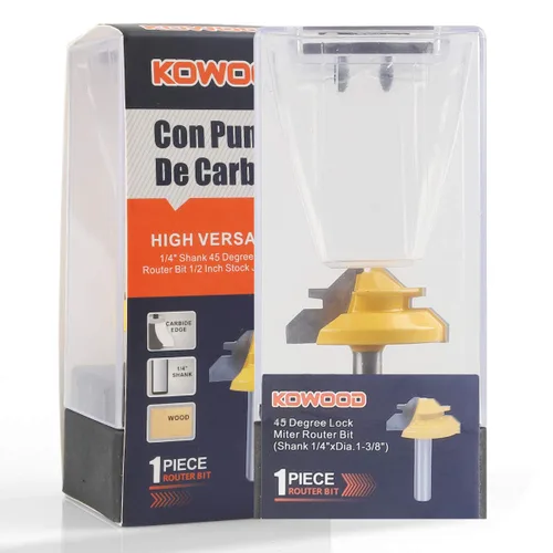 Vista 3 de KOWOOD - Broca de rebajadora de 45°, herramientas profesional para corte de madera