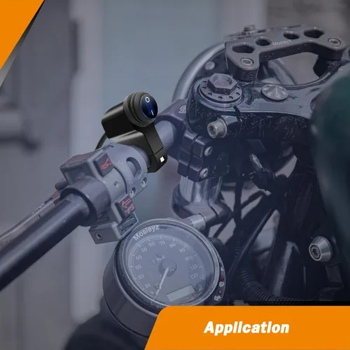 Vista 7 de Interruptor de luz ATV 12V, impermeable, de aleación de aluminio, para manillar de motocicleta, ATV, UTV - Compatible con manillares de 7/8" (22mm)