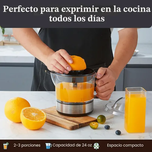 Vista 3 de Elite Gourmet ETS623 - Exprimidor eléctrico de cítricos de 40 W, sin BPA, compacto, gran volumen, control de pulpa, naranjas, limones, limas