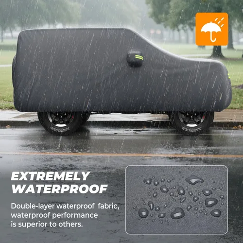 Vista 3 de KAKIT - Fundas resistentes para Jeep con correa a prueba de viento y cremallera para puerta de conductor, 6 capas