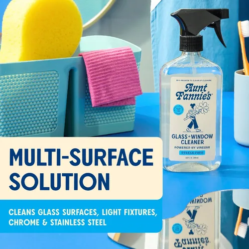 Vista 4 de Aunt Fannie's Spray de vinagre de limpieza de vidrio y ventanas, spray natural sin rayas, 16.9 onzas (paquete de 1)