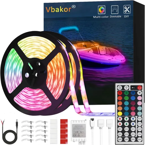 Vista 8 de Tiras de luz LED para pontón, luces LED marinas impermeables de 12V 5M/16.4FT para interior de barco, luz de cubierta de barco para pesca nocturna