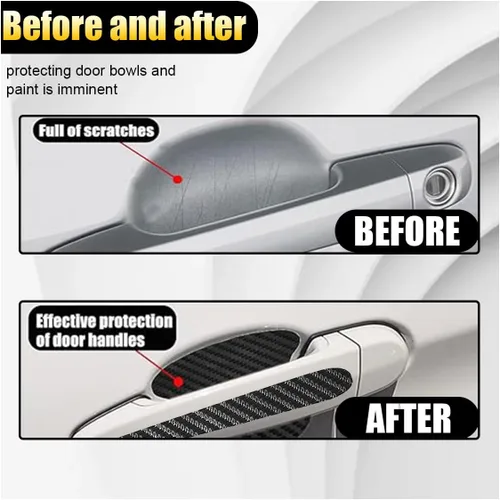 Vista 4 de 8 PCS Calcomanías Antiarañazos para Manijas de Puertas de Automóvil, Autoadhesivas y Sin Marcas, Películas Protectoras contra Arañazos de Pintura