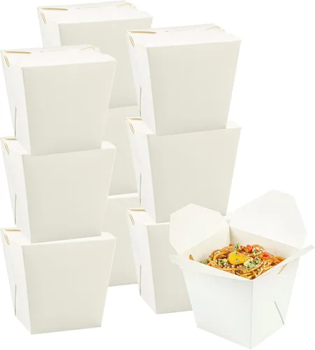 Vista 22 de Restaurantware -Cajas de comida para llevar de 8 onzas, 200 cajas desechables de alimentos para llevar, con bloqueo de pestañas, apilables, cajas