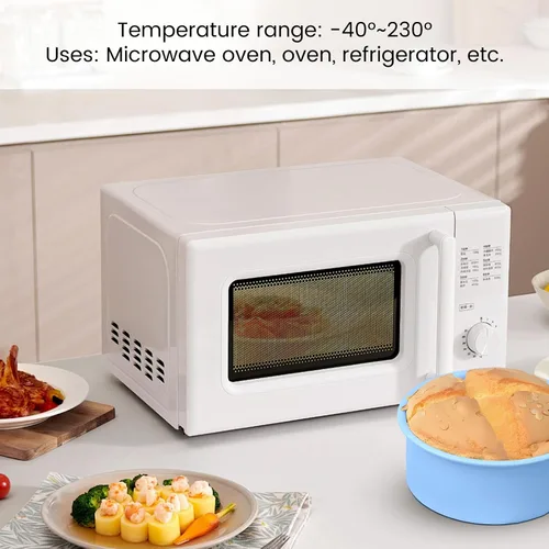 Vista 3 de Paquete de 2 moldes redondos de silicona para tartas de gasa, sin BPA (color D, 4 pulgadas)