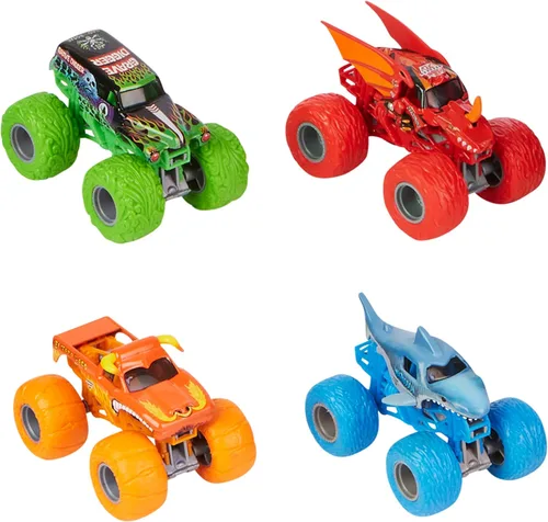 Vista 6 de Monster Jam, Ground Shaker - Paquete de 3 unidades (Grave Digger, El Toro Loco y Blue Thunder), vehículos fundidos a escala 1:64