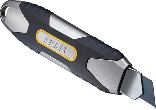 Vista 4 de OLFA Cuchillo utilitario resistente de 0.709 in (MXP-L) - Cuchillo de precisión de agarre antideslizante multiusos con mango de aluminio y hoja a