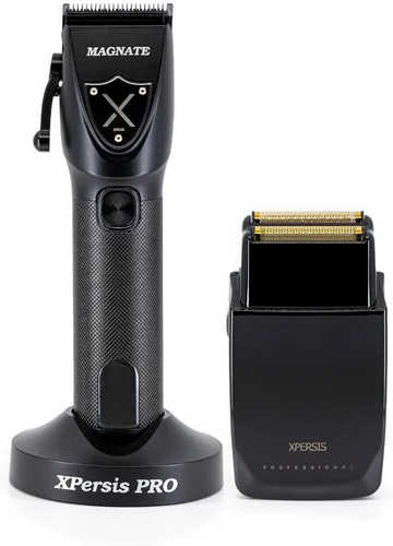 PRO Magnate Quiet DLC Fade Blade Black - Cortadora de pelo inalámbrica para barberos, cortadora de pelo profesional para hombres + afeitadora
