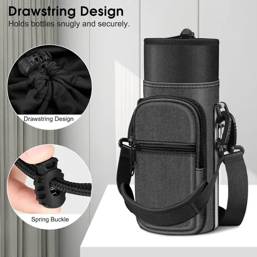Vista 4 de CaseBot Bolsa de transporte para botella de agua, bolsa deportiva para botella de agua con correa de mano ajustable para el hombro y 2 bolsillos