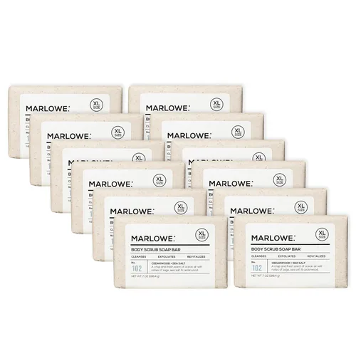 Vista 22 de MARLOWE. Jabón exfoliante corporal No. 102, 7 onzas, madera de cedro y sal marina, barra de jabón exfoliante con manteca de karité, aceite de oliva