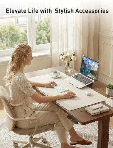 Vista 849 de Aothia Protector de escritorio de cuero, alfombrilla para mouse, alfombrilla de escritorio de oficina, 31.5 x 15.7 pulgadas, secante de escritorio