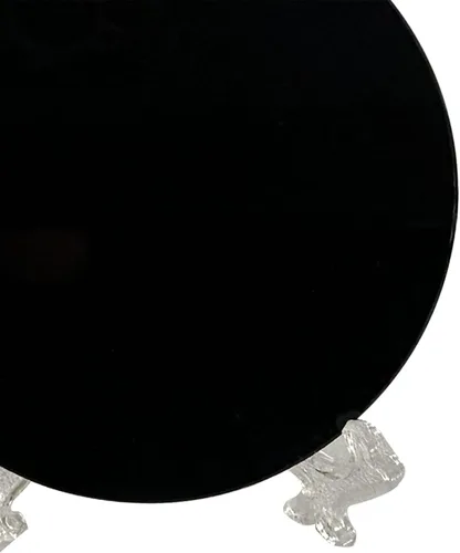 Vista 5 de Disco de piedra Feng Shui Espejo para escritorio Mini Scrying Mirror para decoración de oficina en casa, 2.4 in