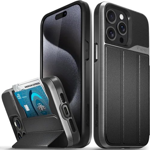 Vista 27 de VENA vCommute - Funda tipo cartera compatible con Apple iPhone 14 (6.1 pulgadas) (protección contra caídas de grado militar), funda de cuero