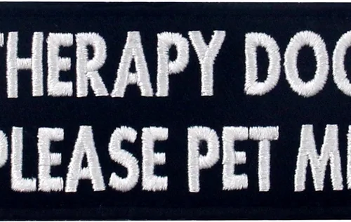 Vista 2 de TailWag Planet Therapy Dog Please Pet Me Service Dog Morale Parche táctico bordado chaleco/arneses con insignia de gancho y bucle