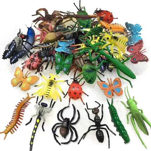 Paquete de 30 juguetes falsos de plástico, insectos e insectos para niños pequeños, regalos de fiesta de cumpleaños, Pascua, día de San Valentín,