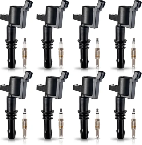 ENA 8 Ignition Coil Pack and Iridium Spark Plug Set 2005-2008 Compatible with Ford Expedition Explorer F150 F250 F350 F450 F550 Super Duty Navigator