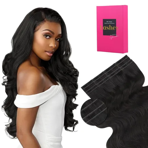 Vista 28 de Lashey Extensiones de Cabello Humano con Cinta Adhesiva Negro Natural 100% Remy Cabello Humano Liso Extensiones de Cabello con Cinta Largas de 24