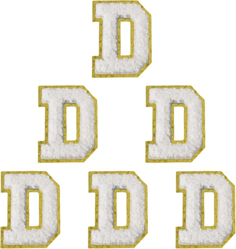 Vista 138 de 6 piezas de parches de letras de chenilla autoadhesivas, parches de letras preppy de 2 pulgadas para bolsos, ropa y sombreros, grandes pegatinas