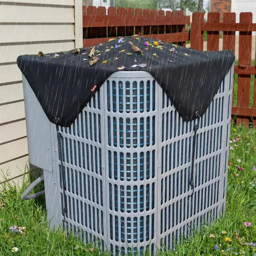 Vista 3 de 28 x 28 Cubiertas de Aire Acondicionado para Exterior con Soporte de Cubierta, Cubierta de CA Resistente al Agua de 600D, Cubiertas de Condensedor