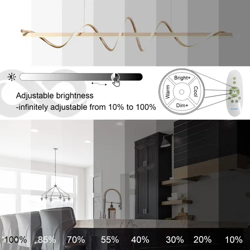 Vista 5 de Lámpara Colgante Moderna - Candelabro LED Dorado para Comedor con Giro Creativo en Forma de Serpiente - Iluminación LED Galvanizada en Oro para Isla