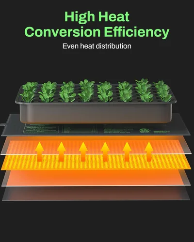 Vista 4 de BN-LINK Alfombrillas térmicas duraderas para semillas de 10 x 20.75 pulgadas, paquete de 4 alfombrillas de calentamiento impermeables