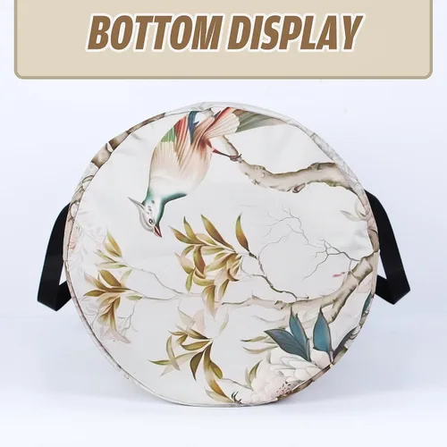 Vista 3 de Cesta de lavandería de flores de pájaro, estilo chino, plegable, de tela Oxford, divertida bolsa de lavandería, cesta de almacenamiento de ropa