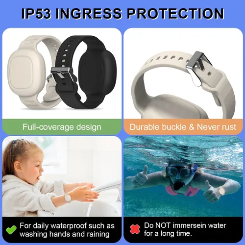 Vista 5 de Paquete de 2 soportes de pulsera Tile Mate - Funda de silicona suave impermeable para niñosadolescentesancianos