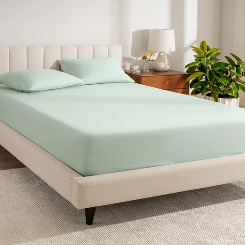 Vista 22 de Bare Home Sábana bajera ajustable 100 % algodón orgánico Twin, tejido de percal crujiente, ligera y transpirable, sábana bajera de bolsillo profundo