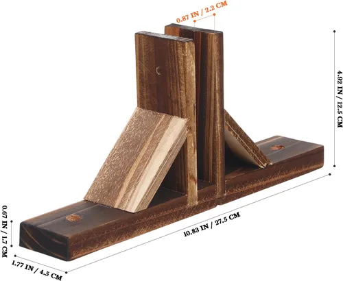 Vista 3 de Yardwe Bases de madera para valla de jardín, 2 piezas de soporte de valla de madera maciza para decoración de patio, 1 x 5 x 1.8 pulgadas