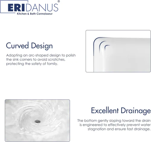 Vista 4 de Eridanus Lavabo de Baño Rectangular 43" x 16", Lavabo Vasija de Cerámica Vítrea de Dos Orificios, Montaje en Encimera y Pared, Lavabo Flotante