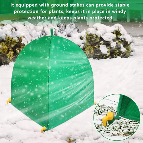 Vista 7 de Paquete de 2 cubiertas de invierno para plantas, protección contra la congelación, cubiertas para arbustos para protección contra heladas
