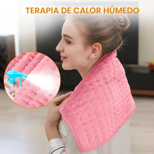 Vista 4 de Deepsoon Almohadilla térmica, almohadillas térmicas eléctricas para espalda, cuello, abdomen, almohadilla térmica húmeda para hombros, rodilla