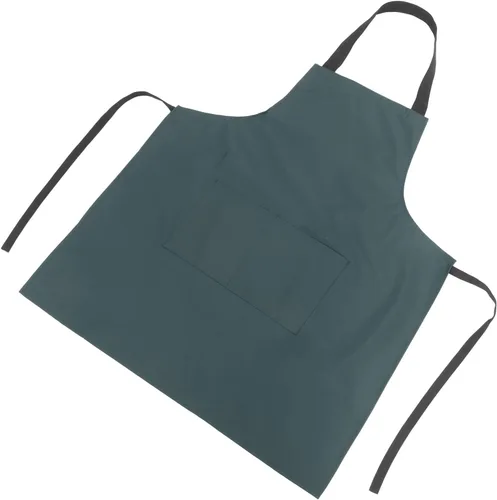 LABRIMP Waterproof Kitchen Apron for Men and Women Pvc Green Cooking Apron with Pouch for Restaurant and Home Use