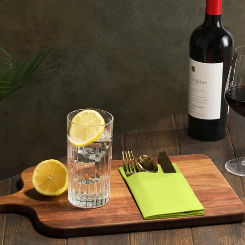 Vista 9 de Servilletas de cena Linen-Feel con bolsillo para cubiertos, 100 unidades Beige