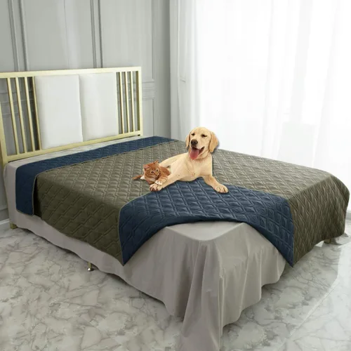 Vista 38 de Ameritex - Manta impermeable para cama de perro, manta reversible para muebles, cama, sofá (30 x 70 pulgadas, color chocolate y beige)