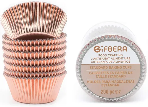 Vista 18 de Gifbera Moldes Estándar para Cupcakes de Lámina Dorada, Envoltorios Metálicos para Hornear, 200