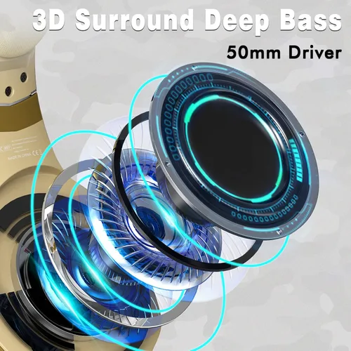 Vista 4 de Auriculares para juegos para PS5 PS4 Xbox ONE Switch PC con cancelación de ruido sobre la oreja estéreo graves sonido envolvente auriculares