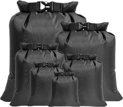 Vista 10 de LIXADA Bolsas secas impermeables, paquete de 3/5/6 unidades Ultimate Dry Sack – 3L+5L+8L ligeras, sacos secos al aire libre para kayak, camping