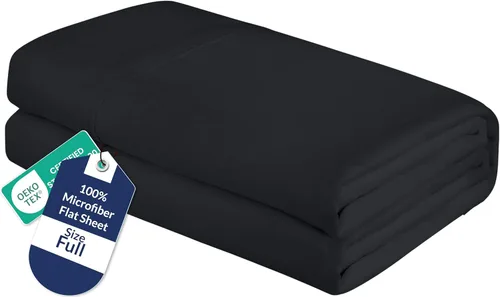 Vista 65 de Royale Linens Sábana Plana Individual – Sábanas Planas de Microfibra Cepillada Ultra Suave 1800 Solamente – Sin Arrugas y Resistentes a las Manchas