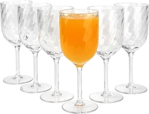 Vista 7 de Yalin Juego de 6 vasos apilables de plástico acrílico irrompible de 12 onzas para vino y agua (transparente, 15 onzas)