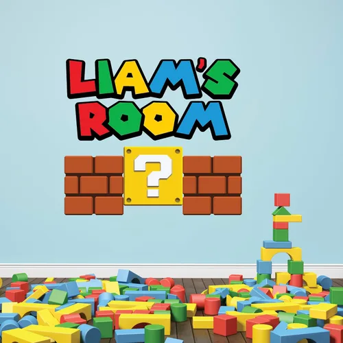 Calcomanía de pared con nombre de juego para habitación de los niños, calcomanías de pared personalizadas de videojuegos, sala de juegos