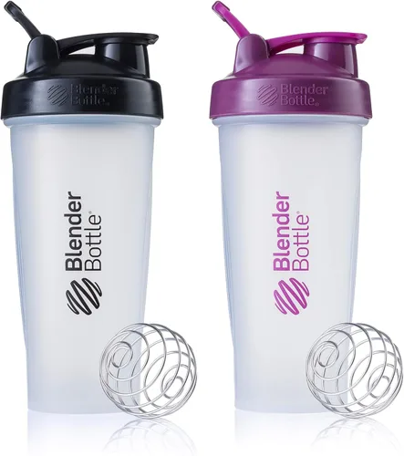 Vista 8 de BlenderBottle Classic V2 - Botella mezcladora perfecta para batidos de proteínas y preentrenamiento, 28 onzas, color negro